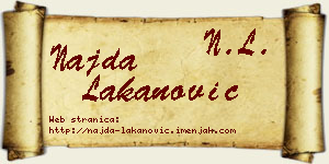 Najda Lakanović vizit kartica